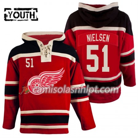 Camisola Detroit Red Wings Frans Nielsen 51 Vermelho Sawyer Hoodie - Criança